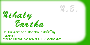 mihaly bartha business card